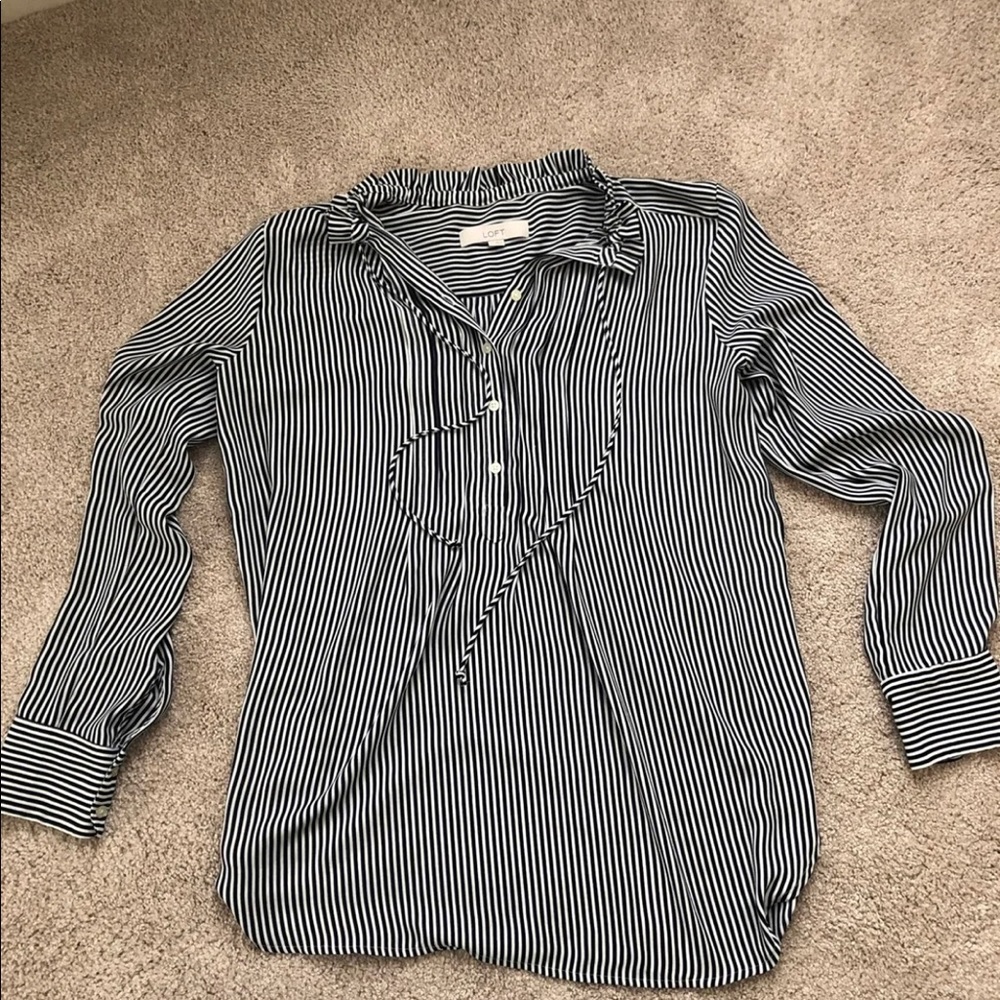 Loft black and white popover tunic